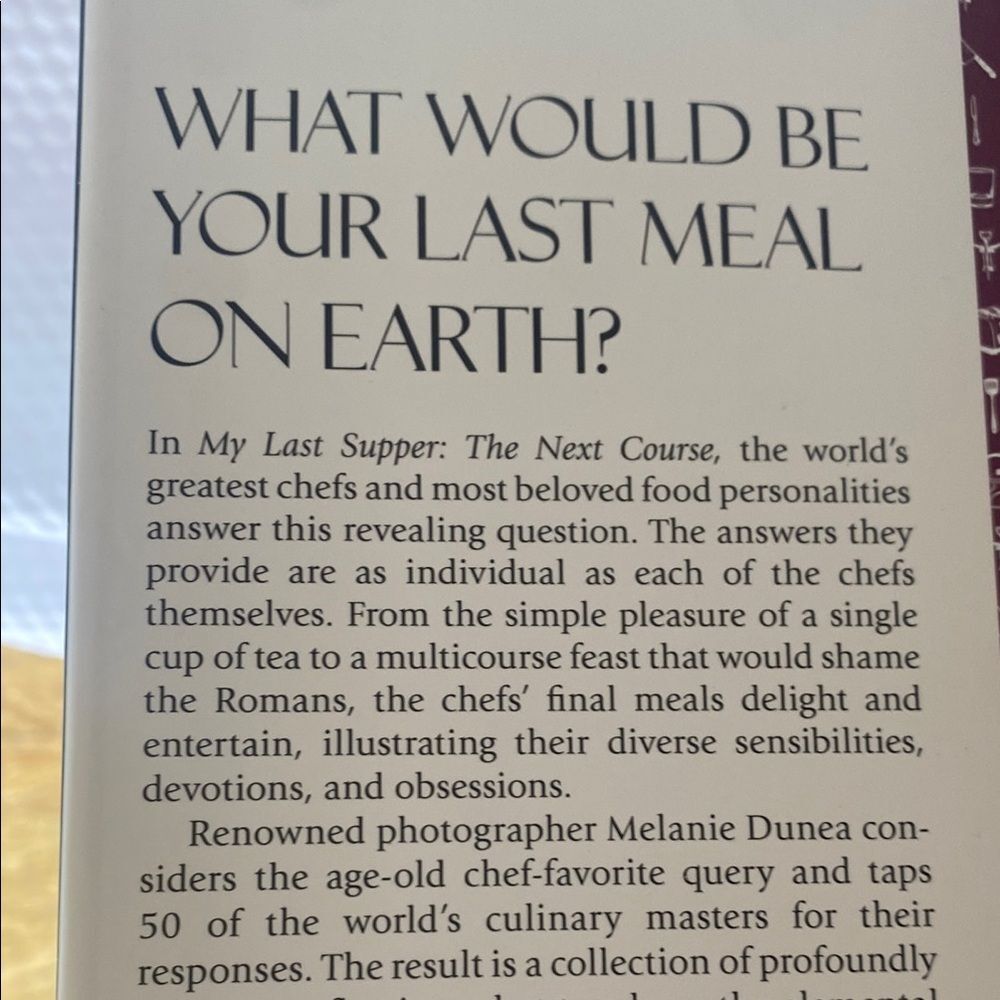 My Last Supper “The Next Course”Hardcover Book by Melanie Dunea - Picture 3 of 16